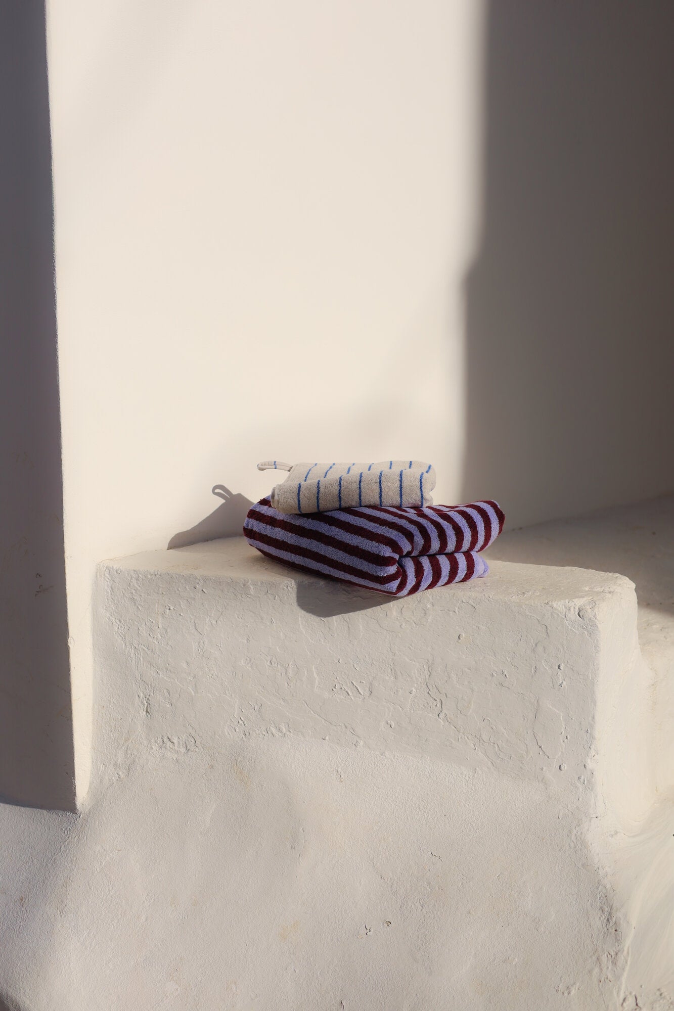 Naram håndklæde - wine & lavender blue